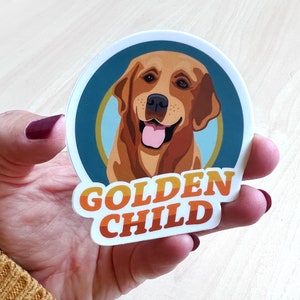 Golden Child, Golden Retriever, Dog Stickers, Dog Lover Stickers, Laptop Sticker, Water Bottle Stickers, Gifts for Dog Owners