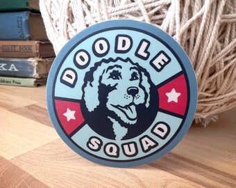 Doodle Squad Sticker, Dog Stickers, Doodle Stickers, Laptop Stickers, Water Bottle Stickers, Gifts for Dog Owners, Goldendoodle, Doodle Mom