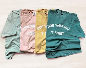 Dog Walking T-Shirt | Unisex 100% Ringspun Cotton Tee in Multiple Colors