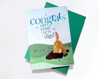New Home Card: Dog Congratulations Card