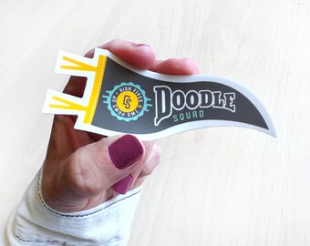 Doodle Squad Pennant Sticker: Dog Lover Gift