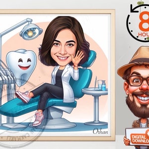 custom %100, Custom doctor cartoon, doctor caricature, Caricature Portrait, Drawing from Photo, Xmas Funny Gift Cartoon, Portrait Family