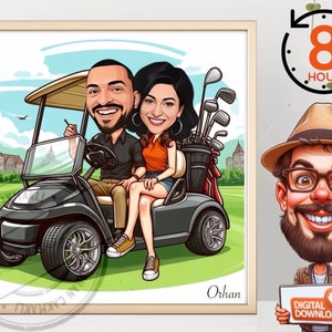 custom %100, Custom golf Sketch, Anniversary Gift, Custom Line Drawing Couple, Wedding Portrait, Sketches From Photo, Personalized Gifts