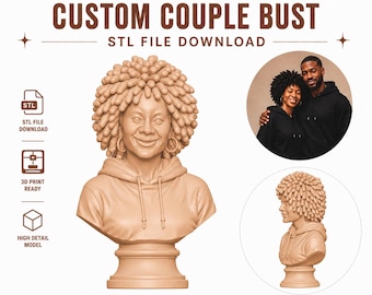 3D Bust STL File - Custom Portrait Bust from Photo | Personal Gift & Decor | Digital Download