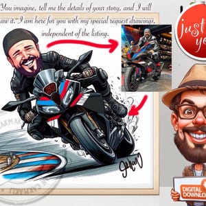 personalizado %100, Design de esboço personalizado, presente de dia dos namorados, Caricatura de motor personalizada, Esboços de fotos, Presentes personalizados, Harley Davidson,