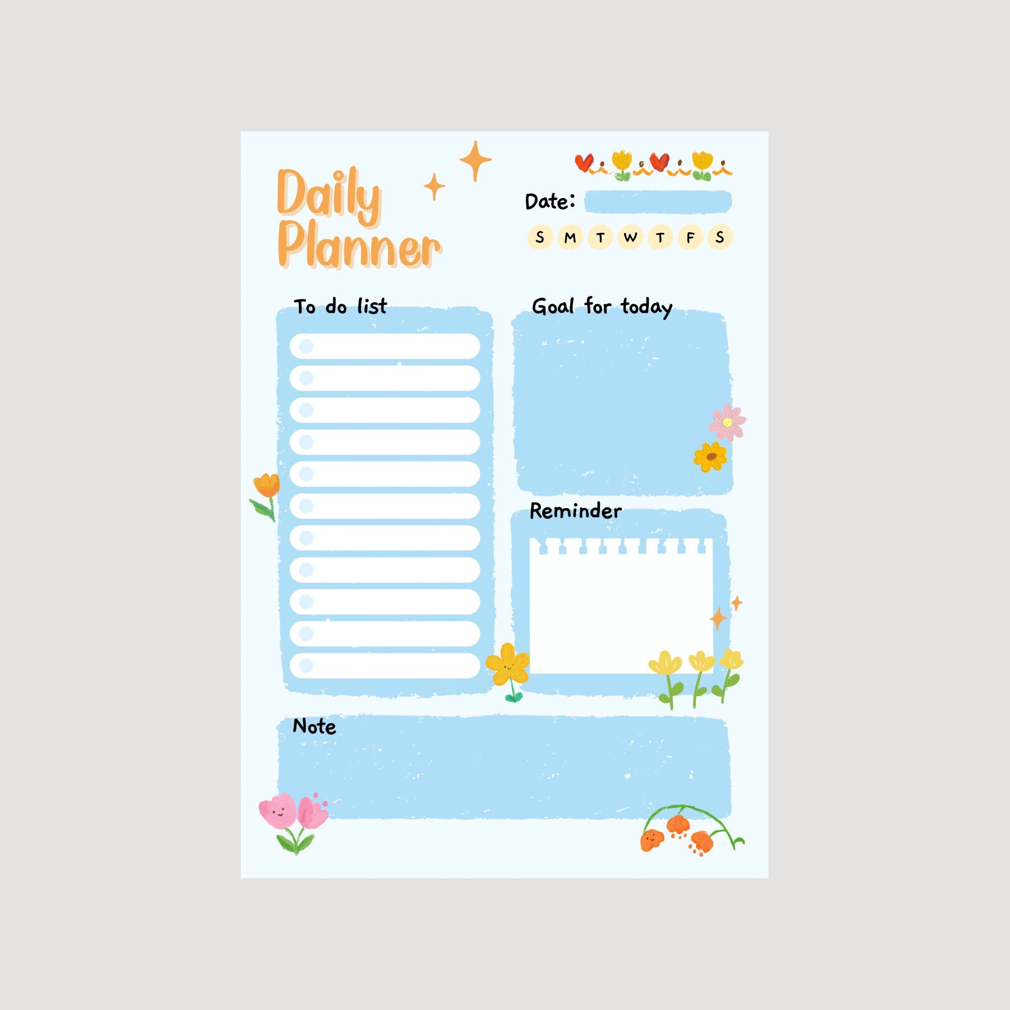 Daily Planner Printable One Day Planner Etsy Daily Planner Printable One Day Planner Etsy