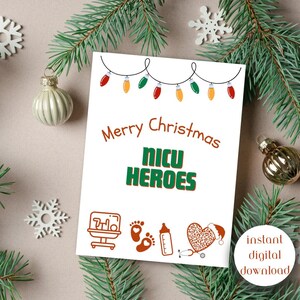 Regalo de tarjeta de Navidad de enfermera de NICU, regalo de médicos de NICU, tarjeta de felicitación navideña para profesionales de la salud, tarjeta de Navidad única, regalo neonatal