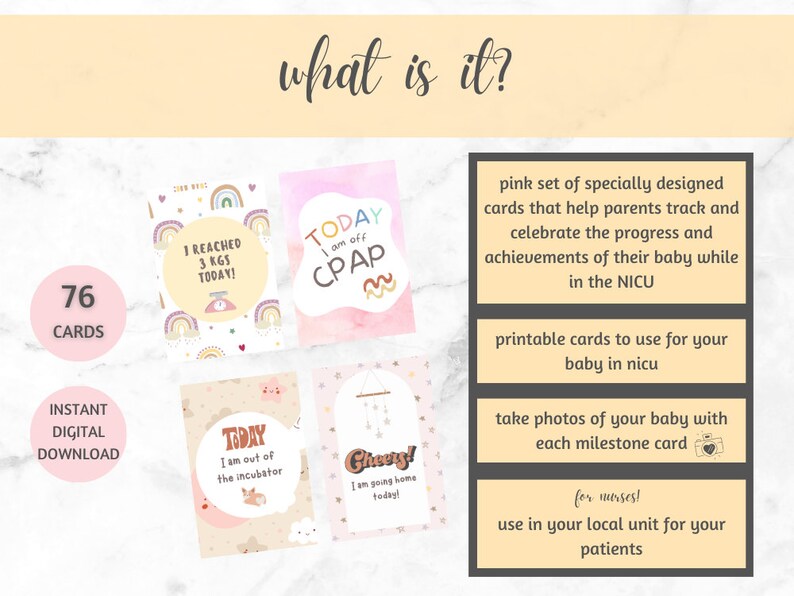 Pink Theme NICU Milestone Cards, Preemie Milestone Cards, NICU Mum Gift ...
