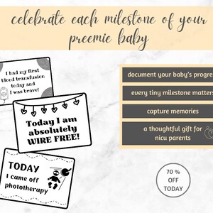 NICU Milestone Cards Black and White, Preemie Milestone Cards, NICU Mum ...