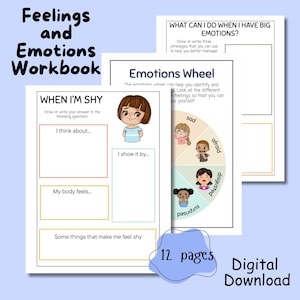 Werkboek Emotionele regulatie Werkblad Gevoel van kind Dagboek geestelijke gezondheid kind graad 1 Emotiebeheersingsactiviteit Afdrukbaar incheckboek