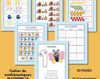 Cahier de mathématique Préscolaire & Maternelle à imprimer Fiche de nombre à tracer et à compter 1–10 Activité éducative précoce pour enfant