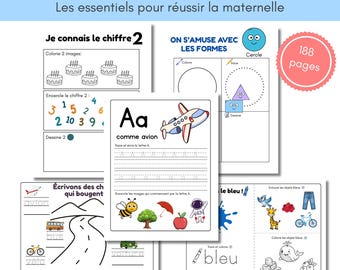 Cahier d'Exercices Maternelle PDF Alphabet Chiffres Formes Couleurs et Écriture Activités Éducatives Préscolaire Grande Section & CP
