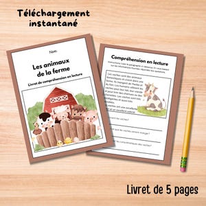Texte de compréhension de lecture 1re et 2e année Exercice de compréhension écrite enfant Feuille de travail imprimable Question à répondre
