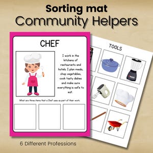 Community Helper Sorting Mat Preschool Occupation Matching (PDF ...