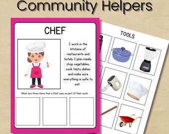 Community Helper Sorting Mat Preschool Occupation Matching (PDF) Kindergarten Profession Worksheet 1st Grade Printable job educational card