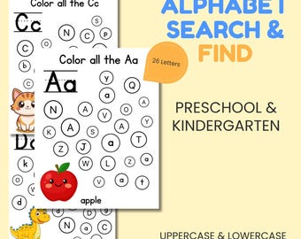 幼児向けアルファベット探しワークシート 大文字と小文字の認識 幼稚園向け文字識別アクティビティ
