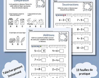 Cahier de mathématiques 1re année PDF Fiches d’exercices à imprimer Arithmétique, calcul & résolution de problèmes pour enfants