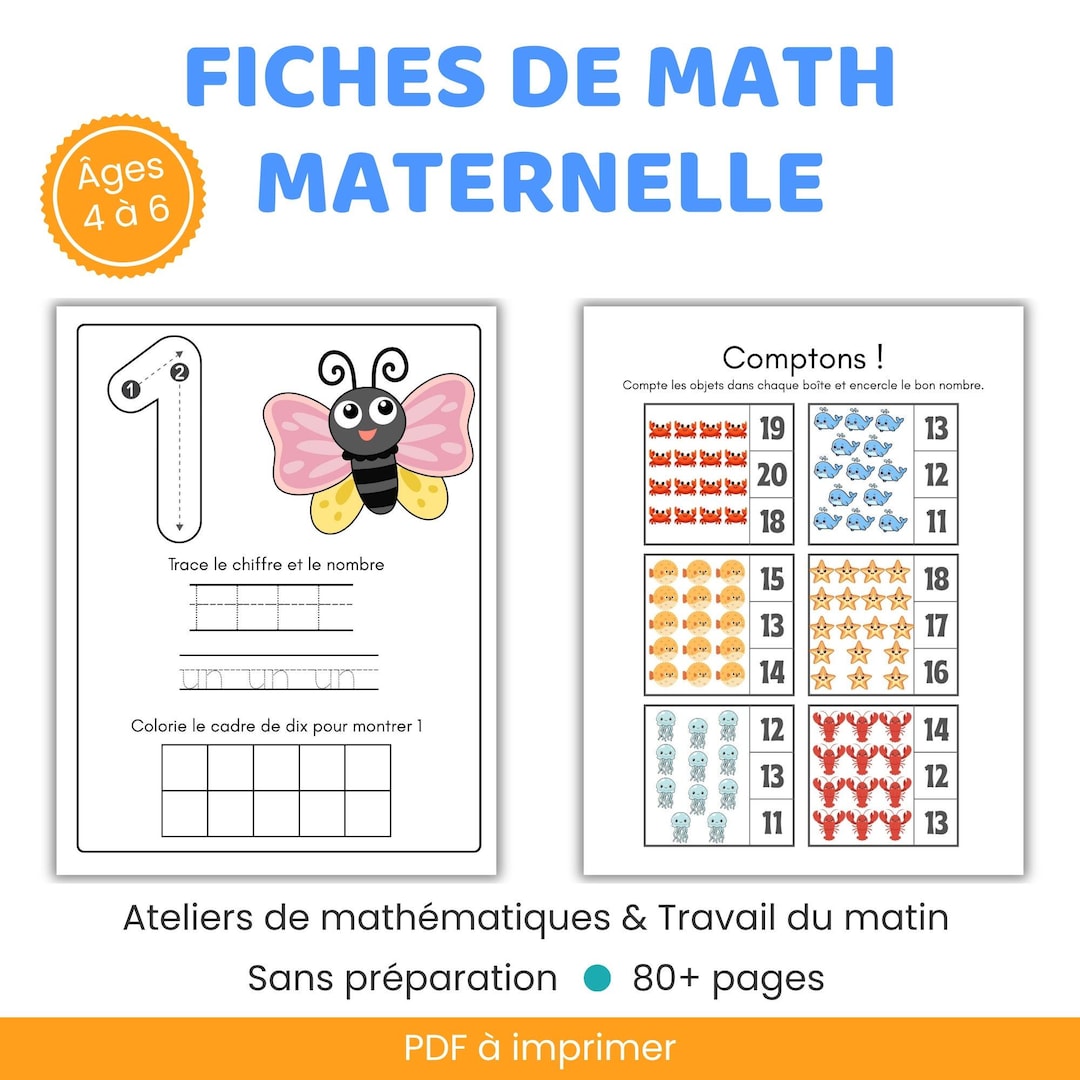 Fiches De Math Maternelle à Imprimer | Activités Sans Préparation ...