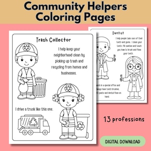 Community Helper Workbook Kindergarten & Grade 1 Job and Profession Activity Page Occupation and Career Worksheet for Kids (PDF)
