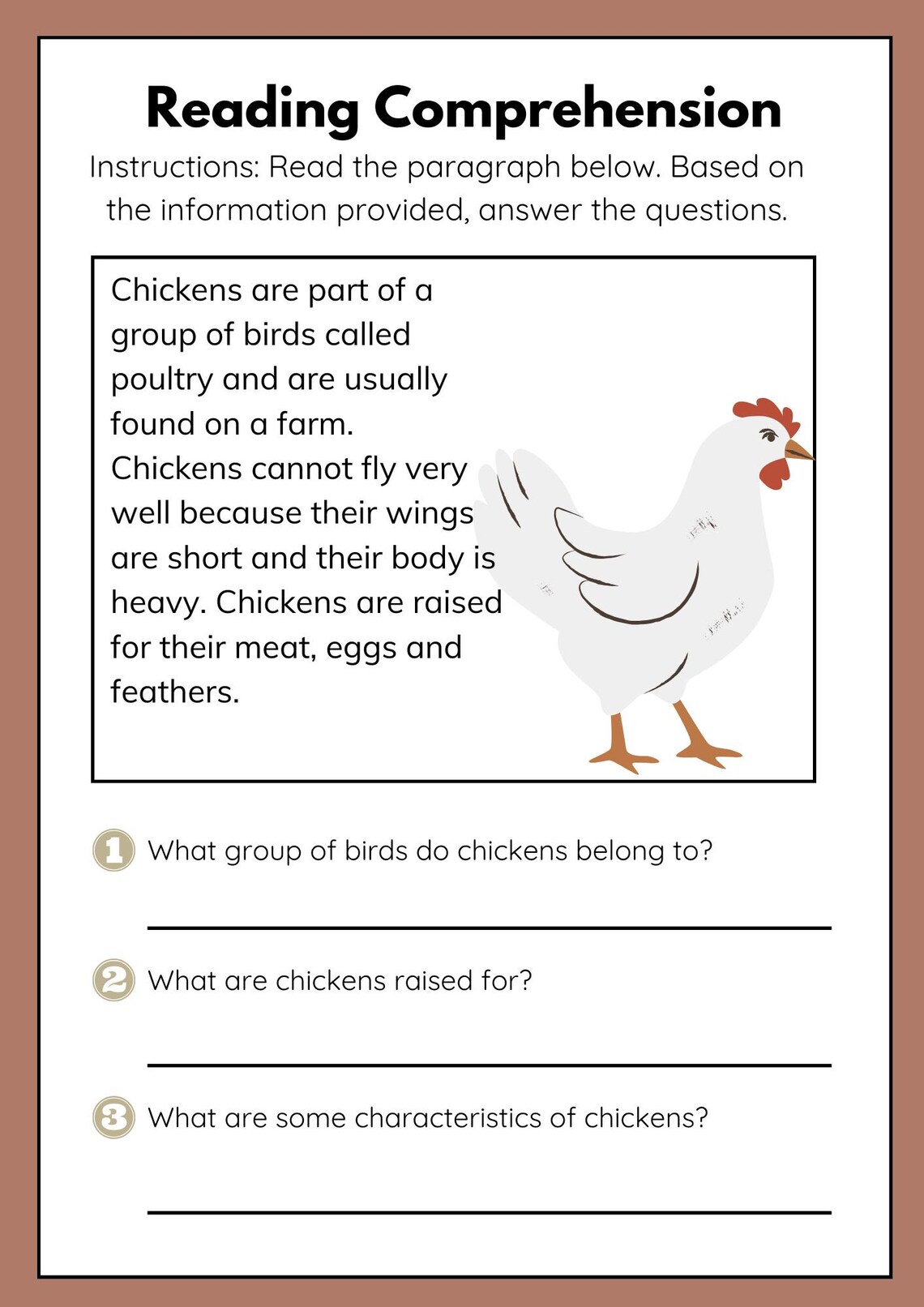 Reading Comprehension Workbook PDF Grade 1 and Grade 2 Educational ...
