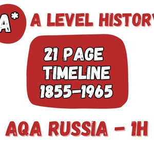 A* Timeline Russia History A Level - AQA Unit 1H