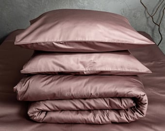 Pale Pink Rose Duvet Cover Set – Custom 4 piece Sheets set - Duvet with Fitted Sheet