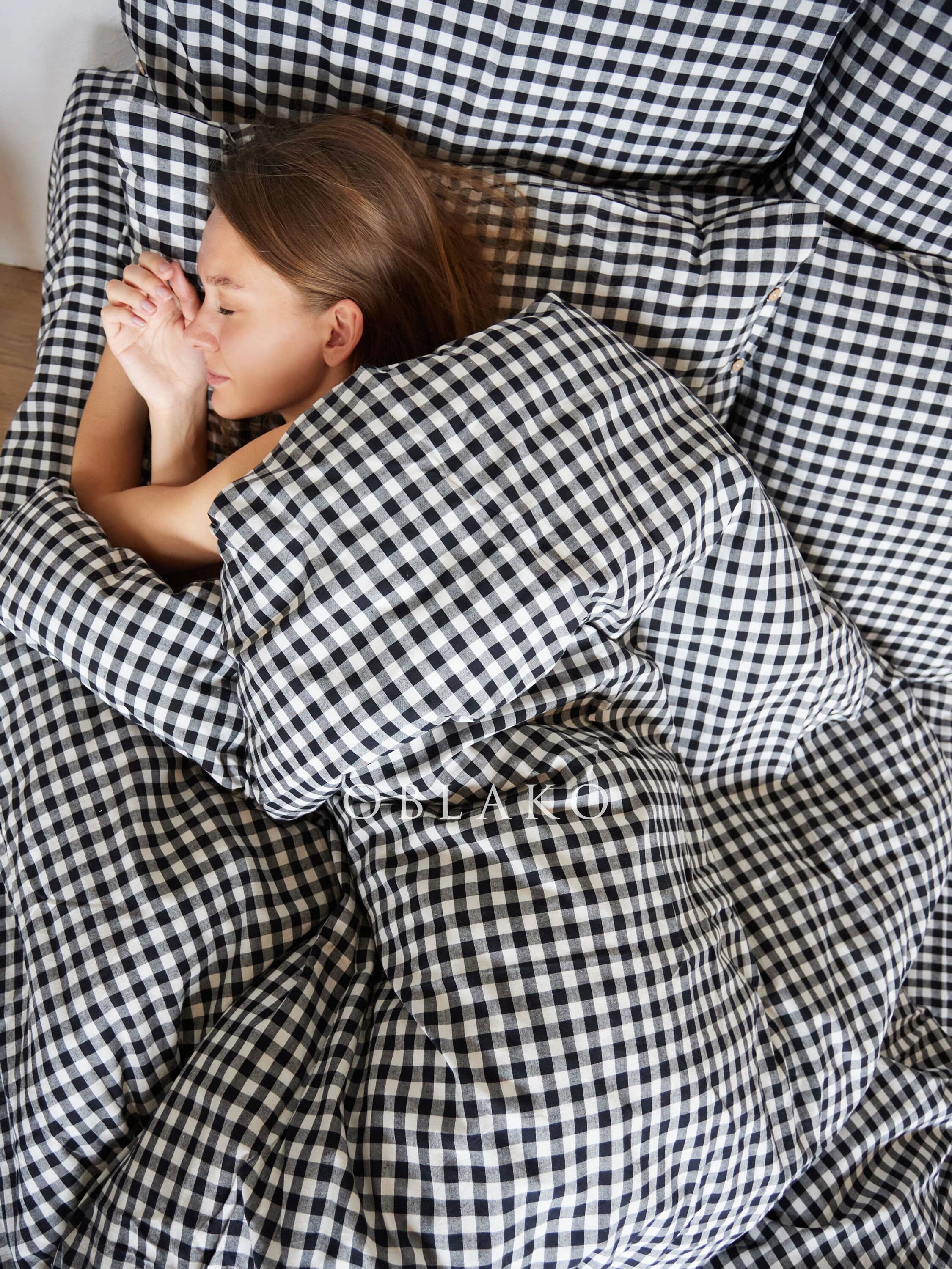 Black Gingham Duvet Cover Plaid Queen Duvet Cover Set Duvet Cover With