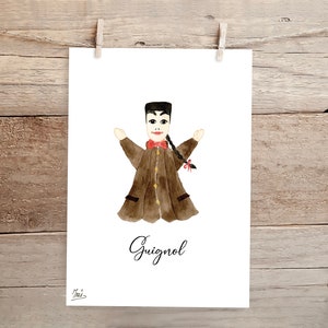Carte Guignol de Lyon (aquarelle)