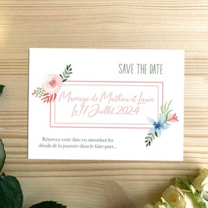 Carton Save The Date mariage (aquarelle)