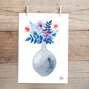 Carte Vase fleurs (avec enveloppe)