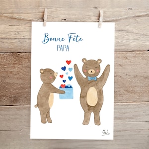 Carte Fête des Pères (aquarelle)