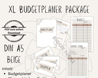 XL package budget planning A5 beige // digital version // PDF // Dashboards + Sinking Fund Sheets + Budget Sheets + Budget planner