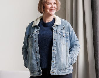 Unisex Turtle Sherpa Denim Jacket