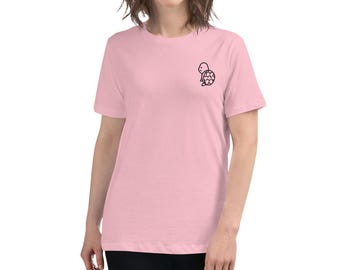 Embroidered Loose Women's T-Shirt Turtle