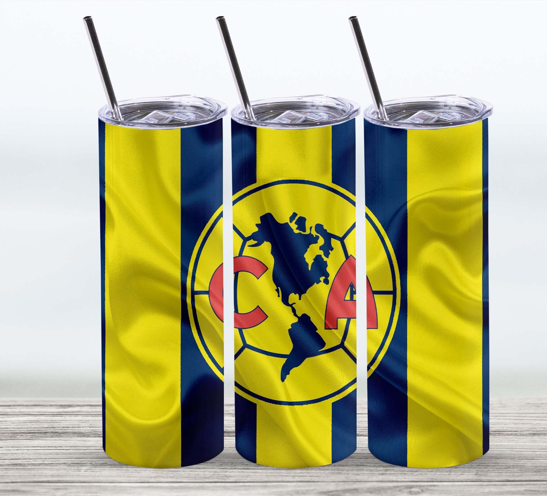 Club America 20oz Skinny Tumbler Wrap America Soccer Team Etsy