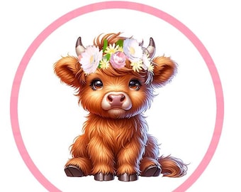 Essbares Bild Highland Kuh Cupcake Toppers