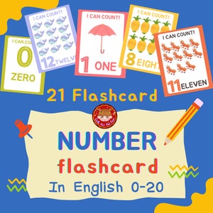 Number flash card 0-20, Preschool counting, Homeschool activity, Number card, Elementary PDF, Education numbers, Math, kindergarten