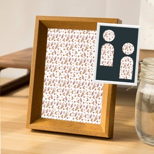 Transfer paper for polymer clay with a minimalist theme, vintage transfer sheets, crescents and branches theme
