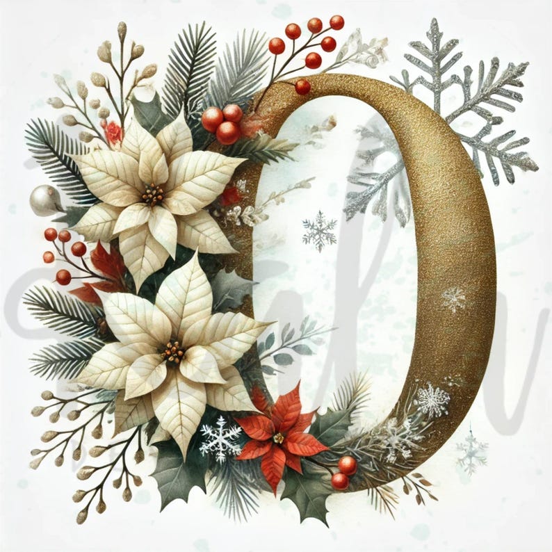 Pack of Christmas Numbers From 0 to 9 Digital Download Christmas Floral ...