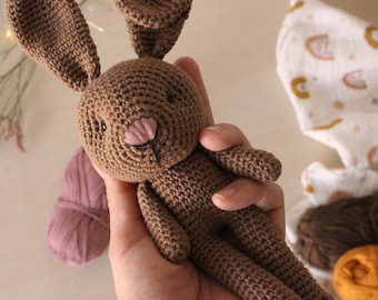 Pupazzo uncinetto - Coniglietto morbido - Peluche - idea regalo bambini e neonati - Coniglio Amigurumi Crochet - Nascita Compleanno Natale