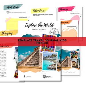 Plantilla Diario de viaje / Plantilla Itinerario de viaje para niños - México