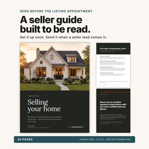 Home Seller Guide for Realtors | 26 Page Editable Canva Template | Home Selling Guide to Send Seller Leads