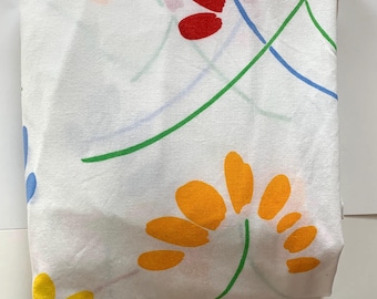 Vintage Marimekko-Style Pattern Fitted Sheet Double/Full GUC