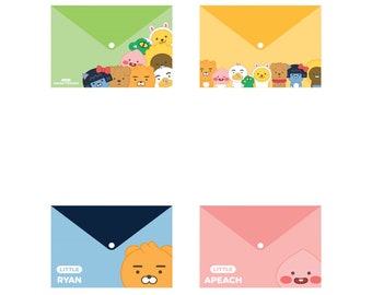 LITTLE KAKAO FRIENDS - Folders With Snap Button Closure A4 (Different Designs)