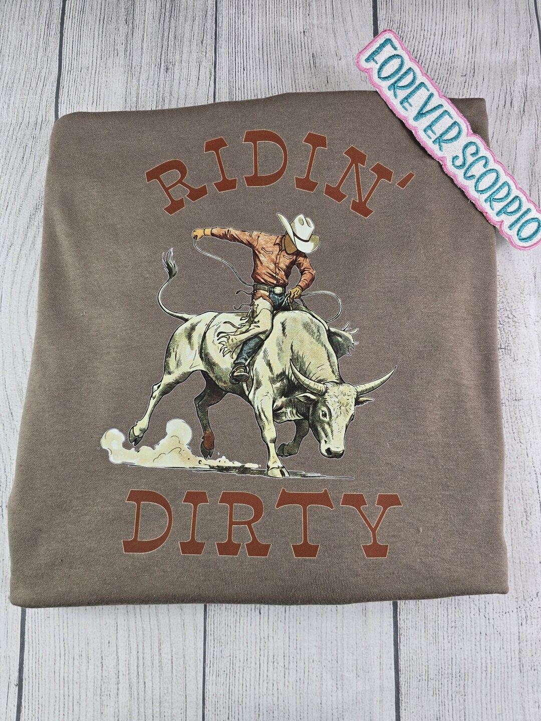 Ridin’ Dirty Bull Riding Shirt, Funny Rodeo Tee, Cowboy Rancher Bull ...