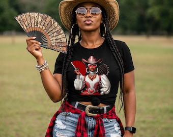 Where Them Fans At, Boots On The Ground Black Cowgirl Cowboy T-Shirt, Trail Ride Rodeo Apparel, TikTok Dance Trend