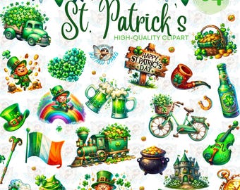 Saint Patrick's day Clipart, festive png, St Patrick's, Festive Irish, Clover leaf Png, Shamrocks Png, Lucky