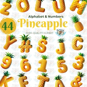 Pineapple Alphabet & Numbers, Fruit Alphabet, summer, Fun, Kids Party
