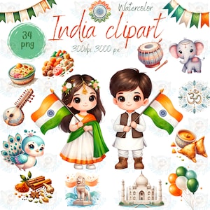 Clipart Inde, Clipart Culture Inde, pays des cliparts, voyage clipart, clipart Indien, téléchargement immédiat PNG