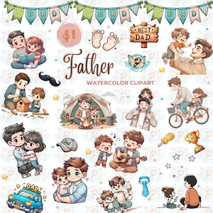 Dia dos pais clipart, feliz dia dos pais, clipart de crianças, clipart de pai, clipart de super pai, clipart de pai